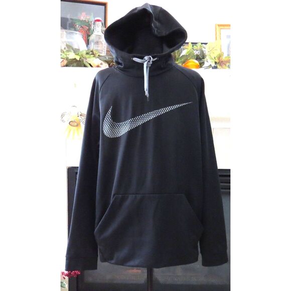 Nike Men's Therma Fit Fleece Pullover Hoodie Black M/L *read* EUC - Picture 4 of 6